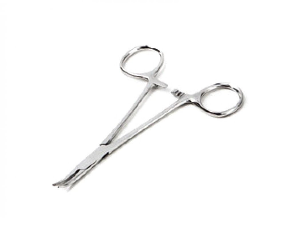 Forceps Hemostatic Kelly ADC® 5-1/2 Inch Length Floor Grade Stainless Steel NonSterile Ratchet Lock Finger Ring Handle Curved Serrated Jaws by American Diagnostic Corporation  ID 311